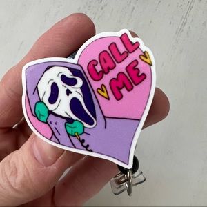 Scream Nurse Reel Badge Horror